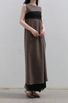 Un Morceau Reversible Wool One Side Slit Sleeveless Dress UM222LS17 Coffee